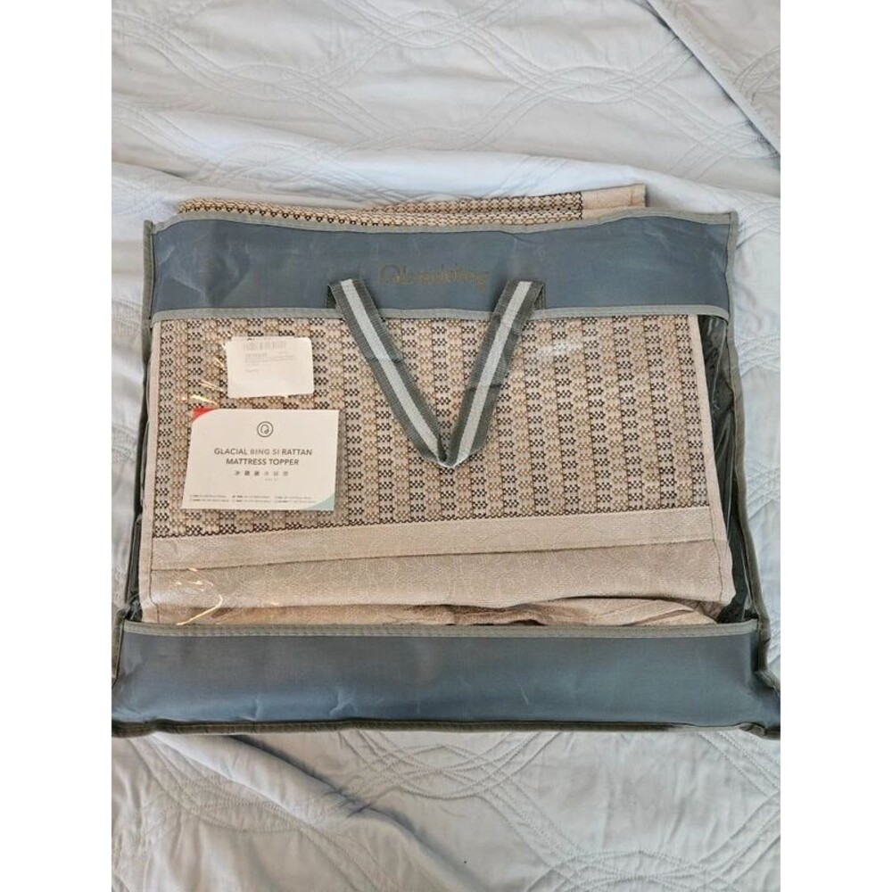 Rattan Cooling Mattress Topper & pillow shams Set | Twin | sustainable